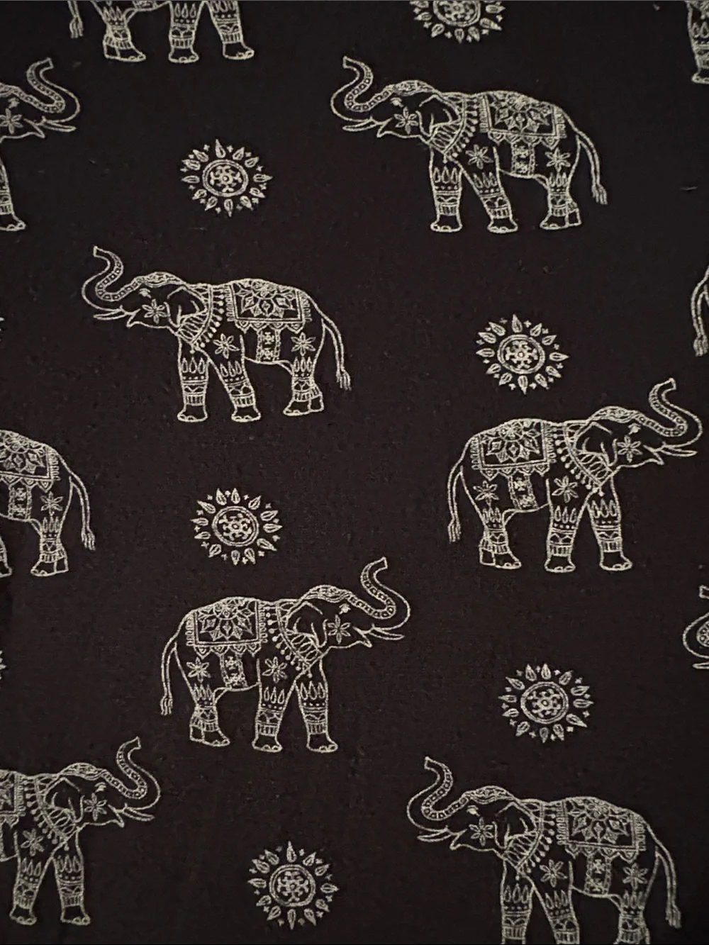 Hollister Black Tee with Ivory Elephant Print and Pocket